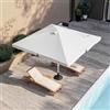DEGHI Ombrellone 3x3 m palo centrale alluminio bianco e telo bianco con flap - Tabago