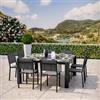 DEGHI Set pranzo antracite con tavolo 160x160 cm e 8 sedie textilene e alluminio - Carioca