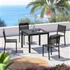 DEGHI Set pranzo antracite con tavolo 90x90 cm e 4 sedie textilene e alluminio - Carioca