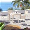 DEGHI Set pranzo vaniglia con tavolo 90x90 cm e 4 sedie textilene e alluminio - Carioca