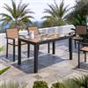 DEGHI Tavolo allungabile 140/210x77 cm in alluminio antracite con top effetto legno miele - Carioca Wood