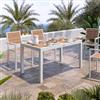 DEGHI Tavolo allungabile 140/210x77 cm in alluminio bianco con top effetto legno miele - Carioca Wood