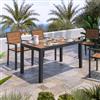 DEGHI Tavolo allungabile 140/210x77 cm in alluminio antracite con top effetto legno caramello - Carioca Wood