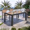 DEGHI Tavolo allungabile 160/240x100 cm in alluminio antracite con top effetto legno miele - Carioca Wood