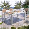 DEGHI Tavolo allungabile 160/240x100 cm in alluminio bianco con top effetto legno miele - Carioca Wood