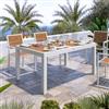 DEGHI Tavolo allungabile 160/240x100 cm in alluminio bianco con top effetto legno caramello - Carioca Wood