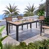 DEGHI Tavolo allungabile 200/300x100 cm in alluminio antracite con top effetto legno miele - Carioca Wood