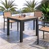 DEGHI Tavolo allungabile 90/180x90 cm in alluminio antracite con top effetto legno miele - Carioca Wood