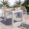 DEGHI Tavolo allungabile 90/180x90 cm in alluminio bianco con top effetto legno miele - Carioca Wood