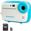AgfaPhoto AGFA PHOTO Realikids Instant Cam + 1 scheda Micro SD da 32 GB, fotocamera istantanea per bambini, schermo LCD da 2,4, batteria al litio, specchio selfie e filtro fotografico, colore: blu