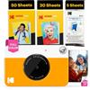 KODAK Printomatic Fotocamera - 75 Fogli - Stampa Zink 2x3" - 5MP, Portatile - Gialla, Fotocamera + 75 fogli