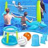 Jojoin Volley Galleggiante Piscina Gonfiabile Include Rete da Pallavolo e Cerchi da Basket, Bambini Adulti (304 x 110 Centimetri)
