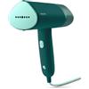 Philips Vaporiera portatile serie 3000-1000 W, vapore 20 g/min, serbatoio dell'acqua rimovibile da 120 ml, piastra in metallo, piastra riscaldata, custodia inclusa, peso leggero 660 g, verde scuro