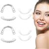 JHAZUN Faccette Denti Cosmetici, 4 Facette Dentali a Scatto con Design Ultra Sottile, Copertura Imperfetti Denti per Un Sorriso Naturale Istantaneo, Protesi Temporanee per Uomini e Donne