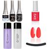 Esthetica ESTROSA KIT COMPLETO SEMIPERMANENTE UNGHIE SMALTO - BASE PRIMER + BASE DEFENCE COAT + LUCIDANTE GLOSS + CLEANSER REMOVER 125ml + OMAGGIO Gel Polish n 174 Tirana 10Ml