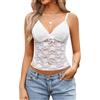 Avidlove Canotta da Donna Senza Maniche in Pizzo Sexy con Spalline Sottili Top Corti di Base Canotta Estiva con Scollo a V Outfit per Feste e Festival Nero M