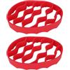 Goktvai 2pz Griglie in Silicone per Pentole, Griglie Ovali Arrostire Vaporiera Accessori da Cucina Multiuso per Instant Pot 5, 6, 8 Qt & La Maggior Parte Delle Pentole (Rosso)