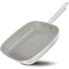 DIVORY Bistecchiera Rigata a Induzione 28 x 28 cm, Padella per Bistecca in Acciaio Inox con Rivestimento in Ceramica - Adatta al Forno e a Tutti i Piani Cottura, Senza PFAS e PTFE (Natura, 28 cm)