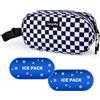 Saugnlbs - Borsa termica piccola, borsa frigo piccola, mini borsa frigo, pranzo congelabile con 2 pacchi di ghiaccio per lavoro, scuola, viaggio, scatola snack congelabile per adulti, 25,4 x 10,2 x