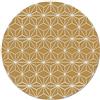 Panorama Tappeto Vinile Rotondo Cucina Bagno - Varie Dimensioni - (Stelle Geometriche Senape 150x150 cm)
