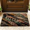 Generic Zerbino di benvenuto con motivo a pesce, multicolore, design con pesci per esterni e interni, decorazione rustica, in gomma, impermeabile, antiscivolo, anti-polvere, facile da pulire, 73 x 43 cm