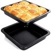 AGZHLCYA 2 pirofile quadrate, 22,5 x 22,5 x 4,5 cm, in acciaio inox, forma quadrata, per pane, pane, con rivestimento antiaderente, per forno, friggitrici ad aria calda Ninja