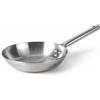 HOMICHEF Padella in acciaio inox lucidato a specchio (senza rivestimento antiaderente non tossico) - Padella per frittura a fondo piatto - Padella per frittata - Pentola per pentole a induzione