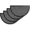 Carpido Zerbino per esterni e interni - Set di 4 40x70 cm - Linee grigie semicircolari - Zerbino antiscivolo - Tappeto cattura sporco resistente - Per scale
