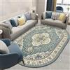 VARIKASHOM Ovale Tappeto Moderno Salotto interno Esterno Terazzo Balcone, Tappeto da pavimento, Vintage Oriental Beige Crema Verde Floreale Motivi, verde acqua, 140 x 200 cm