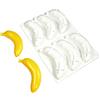 PANGBOER Stampi in silicone a forma di banana per mousse, torte, cioccolato, gelato, per cottura e dessert, design antiaderente flessibile