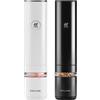 ZWILLING ENFINIGY Macina spezie elettrico per sale e pepe con macinino in ceramica e luce LED, ricaricabile via USB, set 2 pezzi: nero e bianco