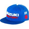 D'cor Visuals Cappello Snapback - Compatibile con Suzuki Riders - Factory Blue Flat Brim Cap - Taglia unica per appassionati di motocross e fuoristrada