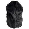 Generico Gilet Pelliccia Sintetica Donna Corta Invernale con Colletto Largo e Aperto Frontale Pellicciotto Corto Senza Maniche Elegante Smanicato Termico Curvy Primaverile per Feste Sera Lavoro Casa,Nero,M