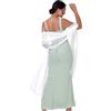 BlackButterfly Raso Setoso Sposa Matrimonio Feste Sera Scialle Pashmina Stola (Bianco, 60CM X 240CM)
