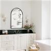 Minuover Specchio da parete ad arco per bagno, 61 x 91,4 cm, cornice in metallo nero moderno per ingresso, soggiorno, camera da letto, decorazione da parete