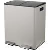Spirella - Pattumiera Differenziata da Cucina con Pedale 40L (2x20L) - Modello Aliya - Acciaio Inox Spazzolato - Coperchio Soft-Close - Secchi Estraibili - Maniglie Laterali - Talpa Opaco
