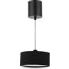 REV Lampada a sospensione a batteria, 120 lm, dimmerabile, 3 colori, timer 1-4h, regolabile in altezza (18-123 cm), lampada a sospensione, soggiorno, telecomando, paralume in tessuto, nero