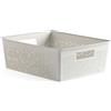 TATAY Cestino Portaoggetti Bohol 12 L | Scatola Organizzatrice | Ventilazione Ottimale | Sistema Modulare Impilabile | Manici Integrati | Plastica Riciclata Senza BPA | 30x39x13,5 cm, Bianco