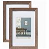 walther design Fiorito EF430ND - Cornice portafoto in legno, 24 x 30 cm, confezione da 2, noce