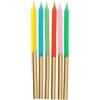 Folat 18794 Candele Retro Metallic 10cm - 24 pezzi