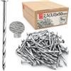 Lun Fix Chiodi rotanti 2,5 x 50 mm - 5 kg zincati per viti in legno, chiodi intrecciati da 2 x 1/8, 50 mm di lunghezza, testa piatta per legno