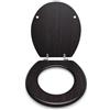 Topolenashop Copriwater Universale In MDF Marrone Scuro Effetto Legno Wengé Con Cerniere In Acciaio, Sedile WC Resistente Con Fissaggio Regolabile, Tavoletta Elegante Per Bagno | 94104