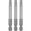 QUARKZMAN 3Pz T30 Punte Cacciaviti Torx 2.6 (65mm) L Set Precisione | Gambo Esagonale 1/4, Magnetiche, Senza Foro, Antimanomissione, a Stella a 6 Punte, in Acciaio S2, per Uso Industriale