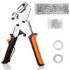 SenmaiTools Senmai Tools - Set di occhielli con occhielli (300 pezzi di diametro 10 mm), pressa magnetica per occhielli per striscioni in PVC, teloni, imballaggi in cartone, presse professionali per occhielli