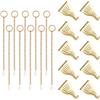 UFURMATE Kit per appendere quadri, 10 ganci con 10 catenelle, ganci in metallo, per appendere quadri da parete, mostre (oro)