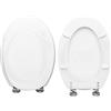 HYDRO HOME Copriwater Ideal Standard Ellisse Compatibile, Tavoletta Wc In Legno Rivestito In Poliestere Con Cerniere Regolabili,Asse Wc Colore Bianco Made In Italy