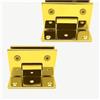 inferramenta Set 2 Cerniere per Porta Doccia in Vetro - Angolo 90° in Acciaio Inox Opaco con Accessori | Cardini per Box Doccia e Bagno (Oro Lucido)