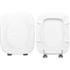 HYDRO HOME Copriwater Ideal Standard Imagine Compatibile, Tavoletta Wc In Legno Rivestito In Poliestere Con Cerniere Regolabili,Asse Wc Colore Bianco MADE IN ITALY