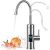 Jellybibo Mini scaldabagno, scaldabagno elettronico, da cucina, 220 V, 5500 W, senza serbatoio con indicatore di temperatura LED, elettrico istantaneo (C)