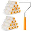 YiBaiBrush 20 pezzi, rullo di vernice da 10 cm (4 pollici), altezza del pelo 9 mm, rullo di colore in microfibra, per pareti, armadi e listelli - per tutti i colori e vernici